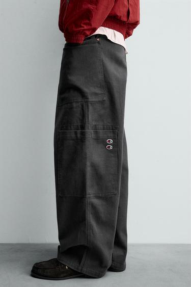 CHAMPION ® X ZARA DRAWSTRING CARGO TROUSERS - Anthracite Grey by Zara - Image 4