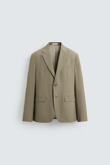 TEXTURED SUIT BLAZER - Brown / Taupe by Zara