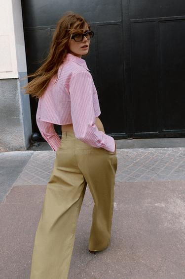 SHORT STRIPED SHIRT - Pink by Zara - Image 4