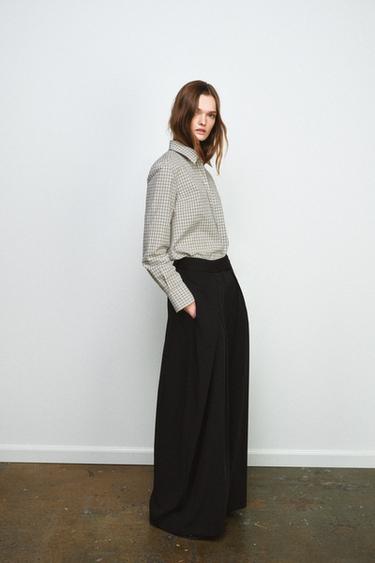 PANTALON WIDE LEG PLIS COLLECTION ZW - Noir de Zara - Image 3