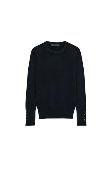 Zara BASIC KNIT JUMPER - Navy blue
