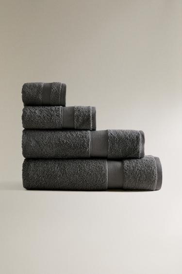 Zara PREMIUM COTTON BATH TOWEL (600 GxM²) - Dark gray - Image 0