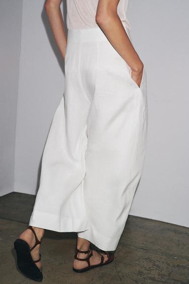 ZW COLLECTION VOLUME DART TROUSERS - White by Zara - Image 5