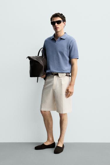 POLO PIQUÉ REGULAR FIT - Bleu de Zara - Image 3