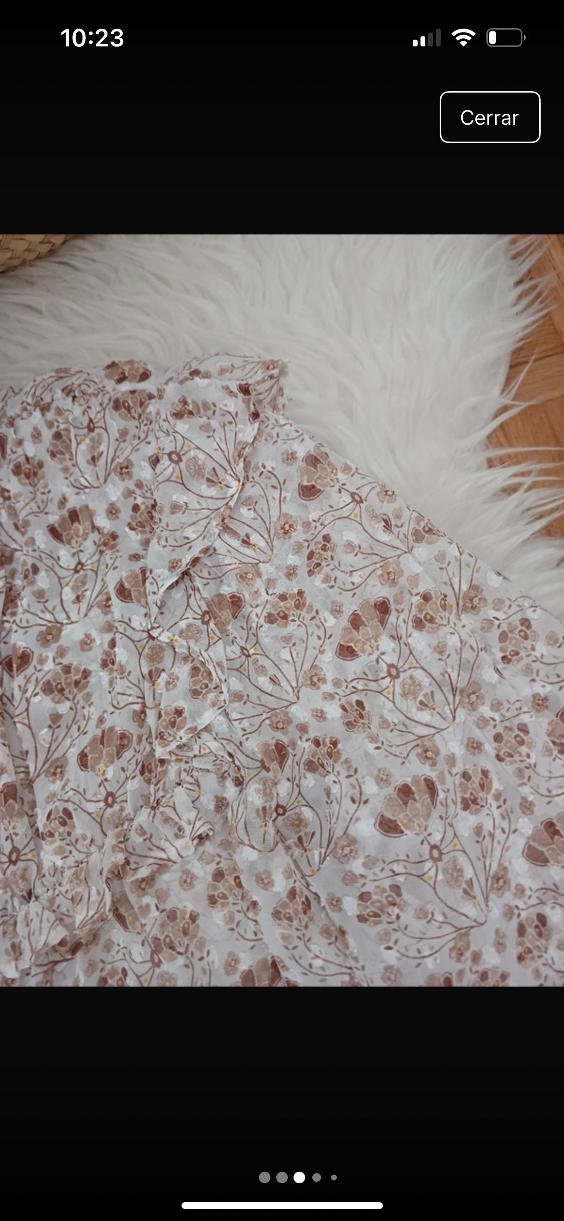 BLUSA BLANCA FLORES MARRÓN - Image 4