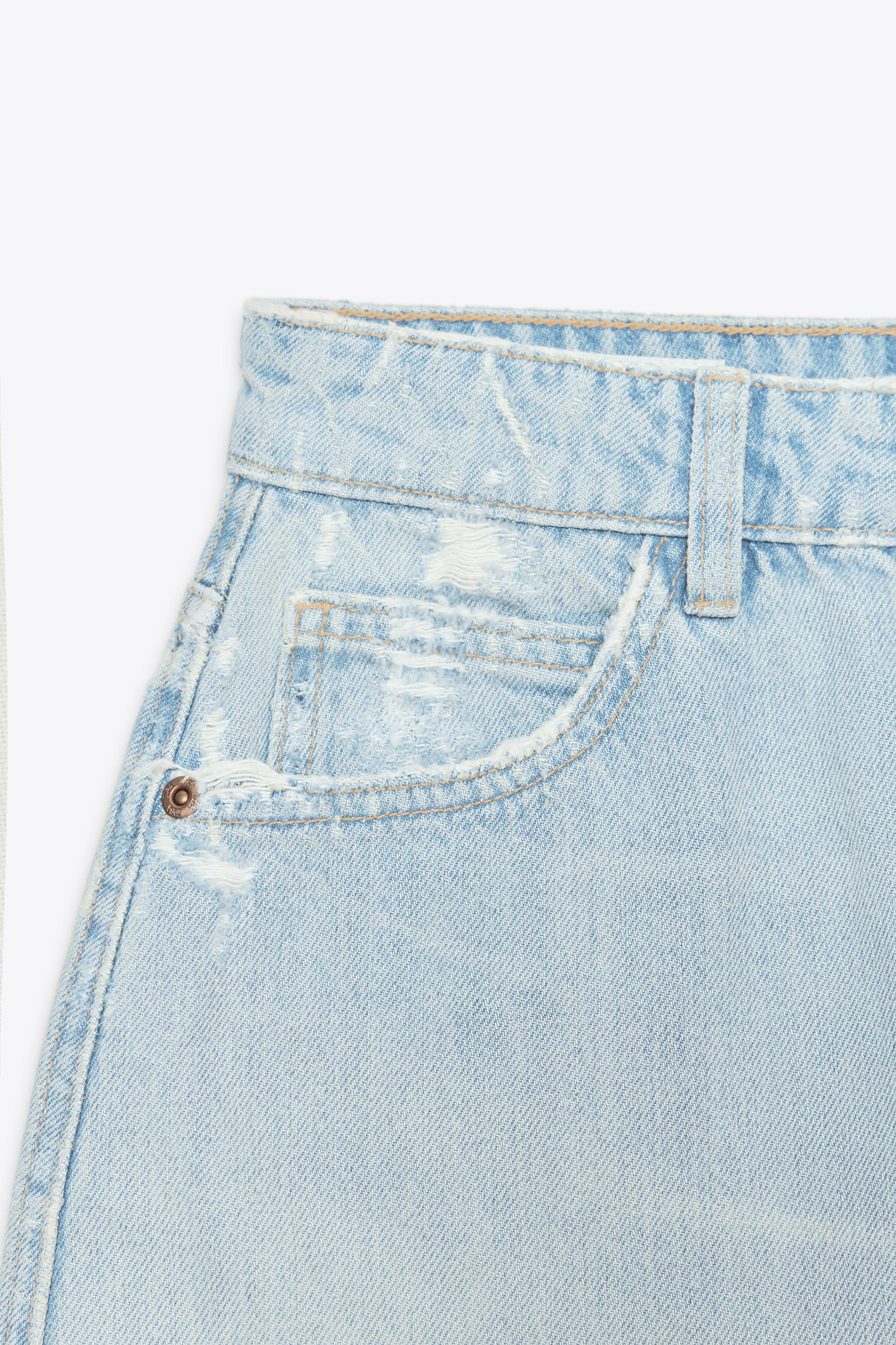 RIPPED TRF DENIM SKIRT - Sky blue | ZARA United States