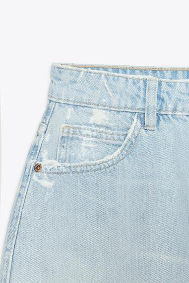 RIPPED TRF DENIM SKIRT - Sky blue by Zara - Image 7