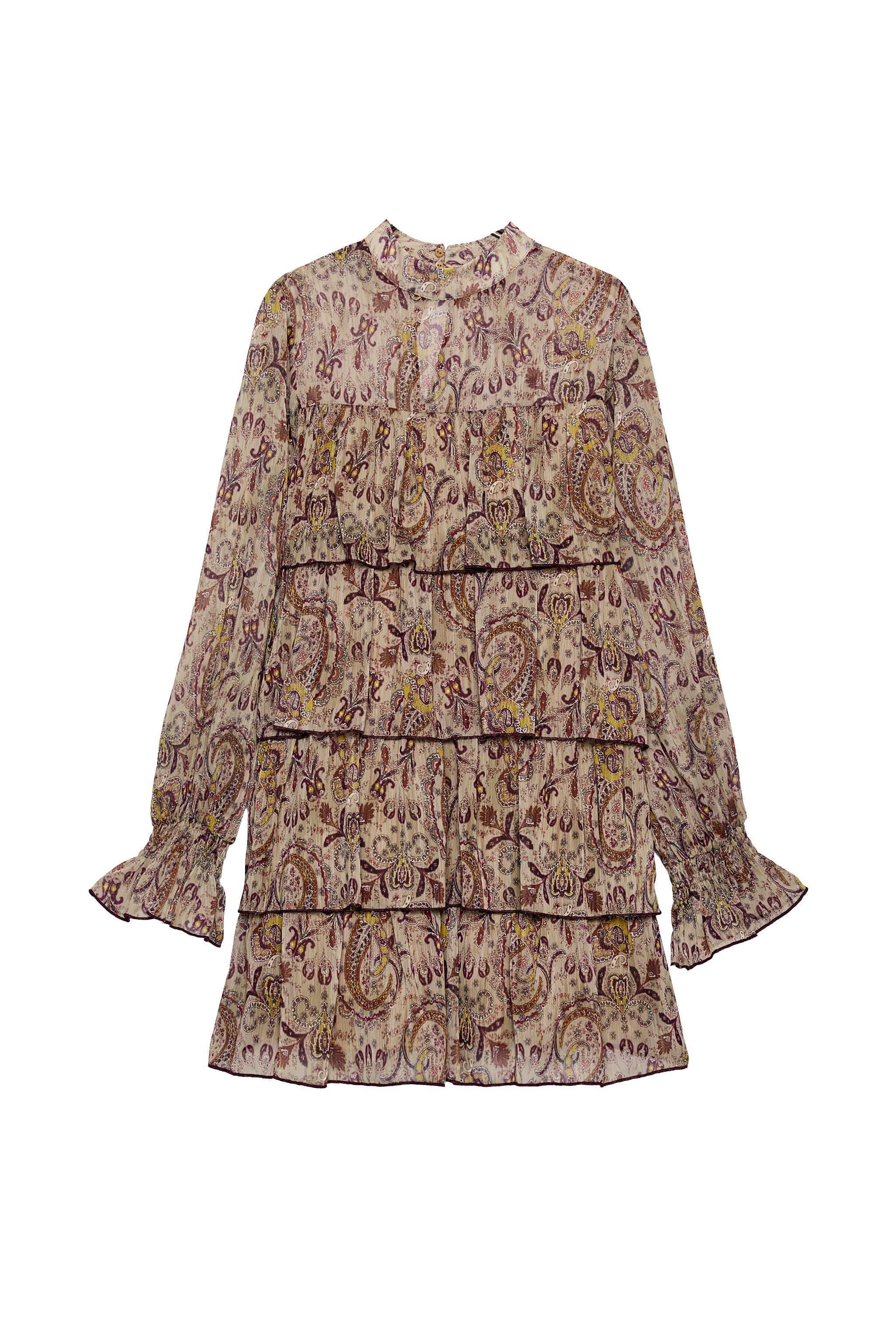 VESTIDO MINI ESTAMPADO VOLANTES