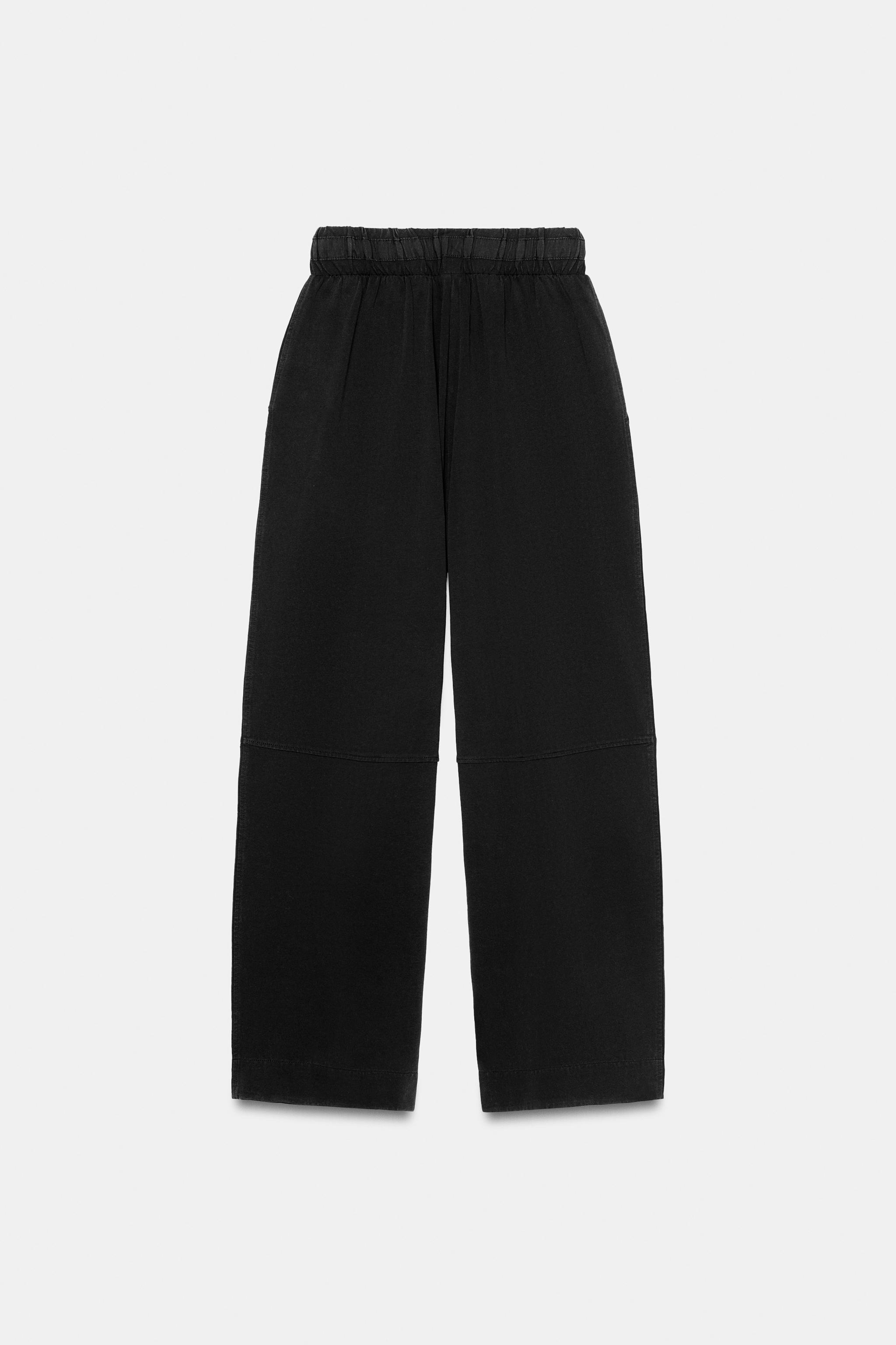 HEAVY COTTON WIDE LEG PANTS - Light mink | ZARA United States