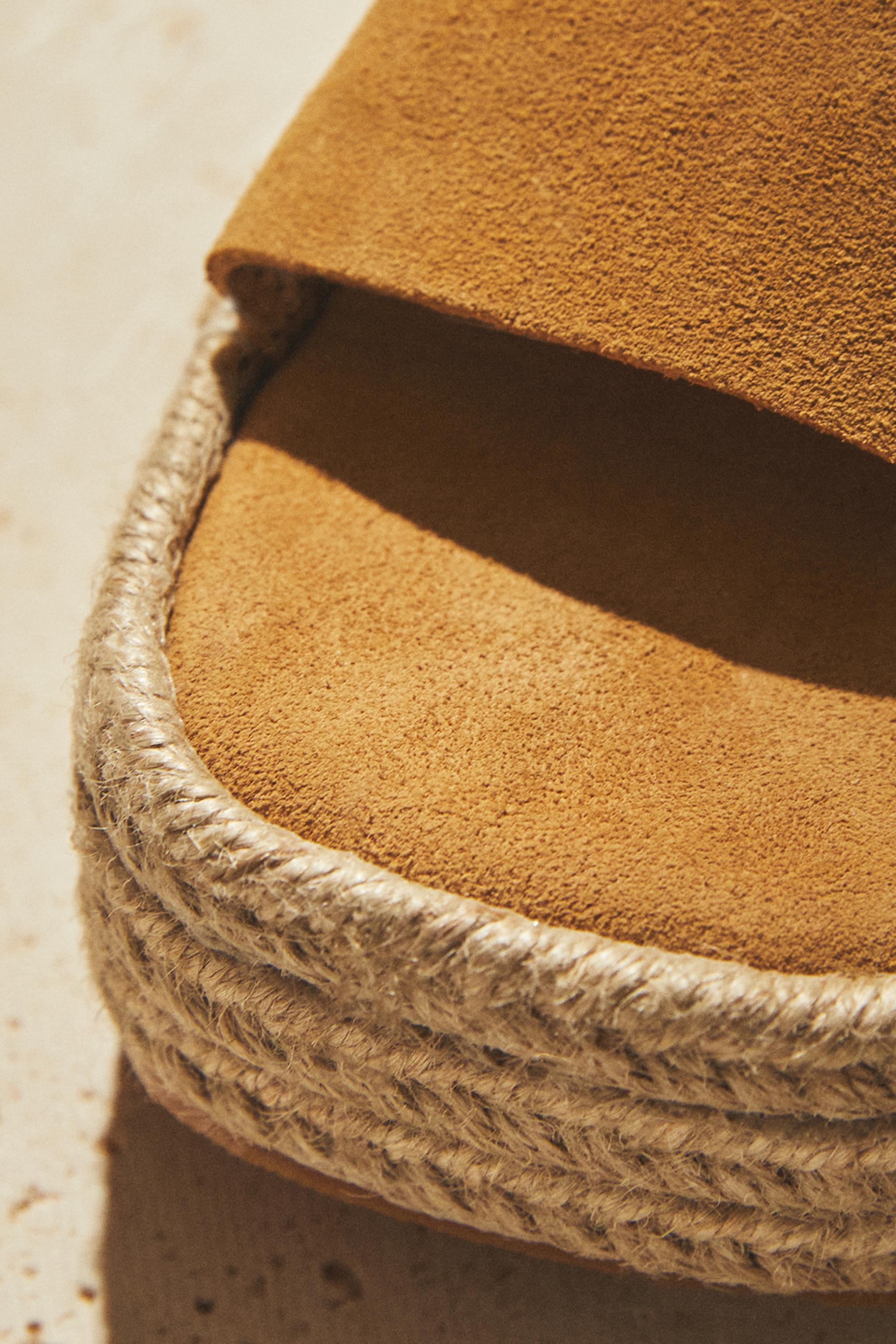 LEATHER WEDGE SANDALS