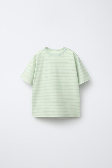 CAMISETA RAYAS - Verde claro de Zara