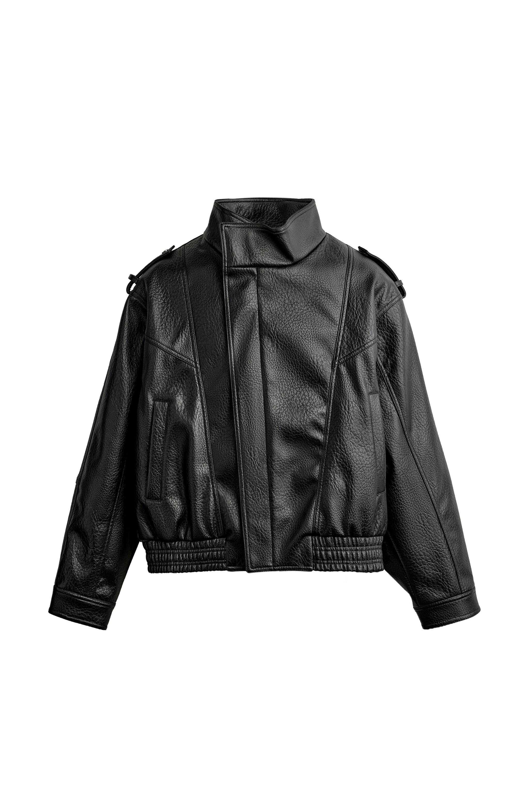 CAZADORA BIKER RELAXED FIT EFECTO PIEL