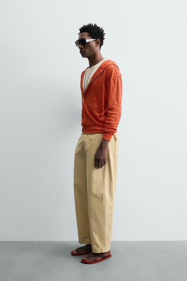 STRIPED HOODIE - Orange by Zara - Image 3