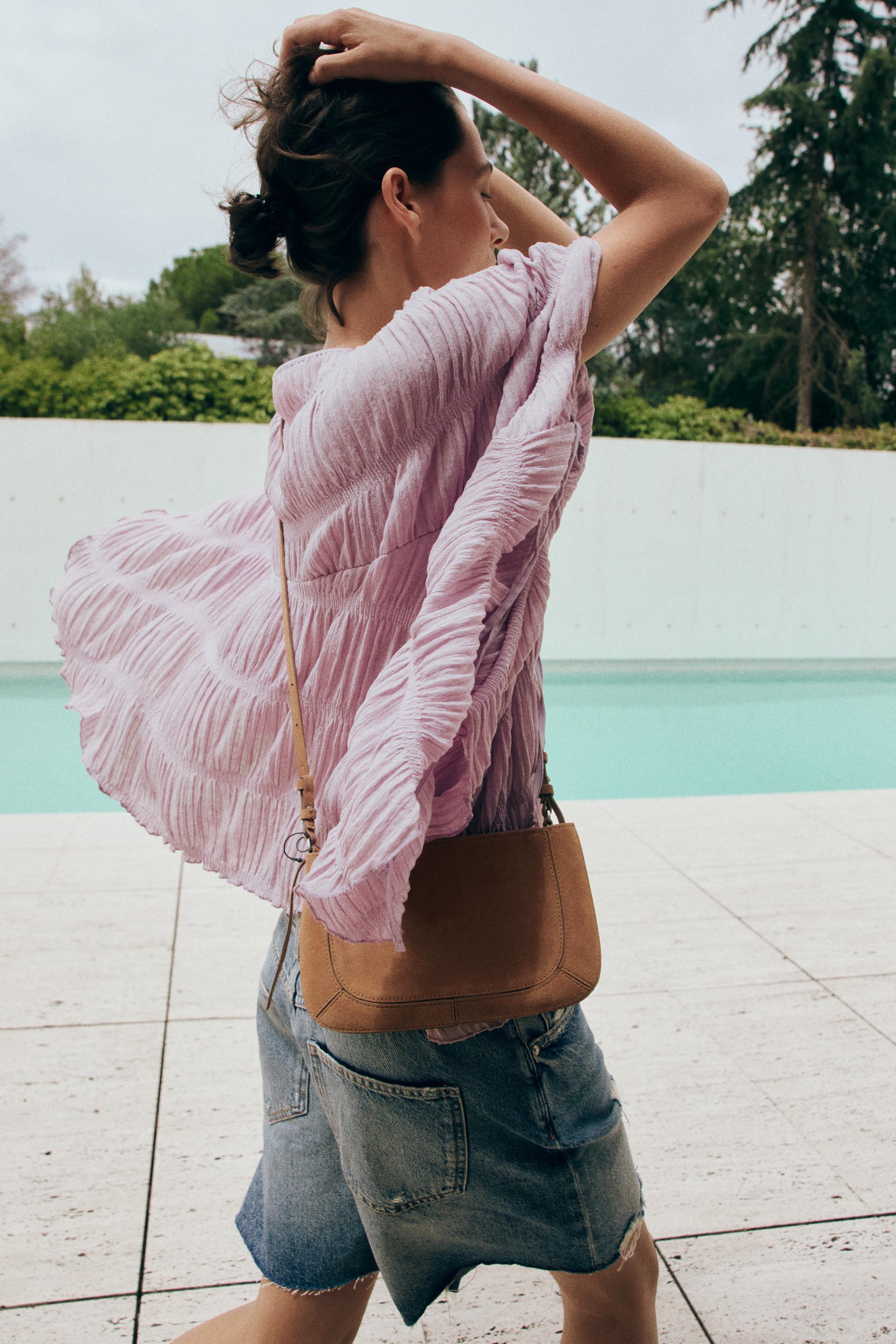 TEXTURED CAPE TOP — Lilac