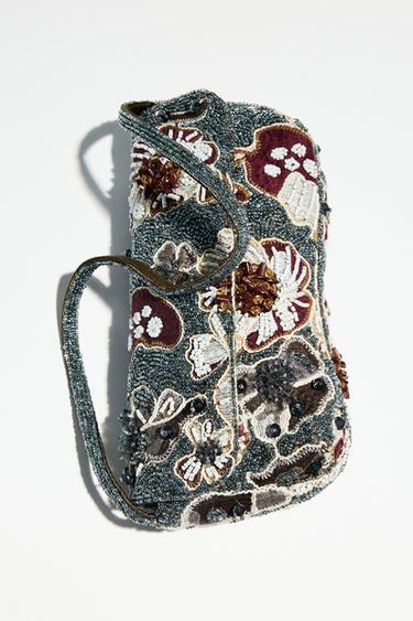 Zara BEADED SHOULDER BAG - Multi-color