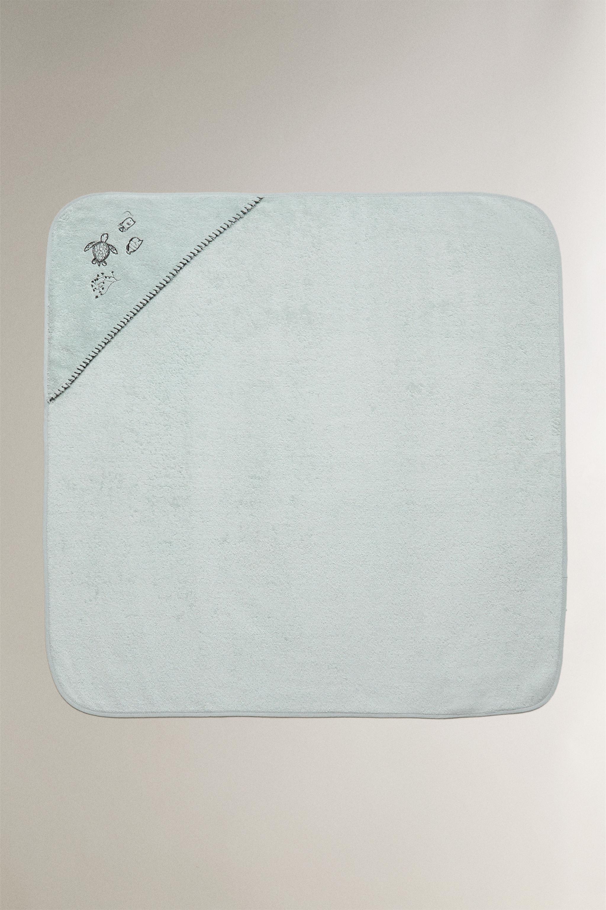 Serviette Capuche Bébé Design Animal - 80x80 Cm - Très Absorbante Et Douce - Pour Sortie De Bain, Piscine, Plage