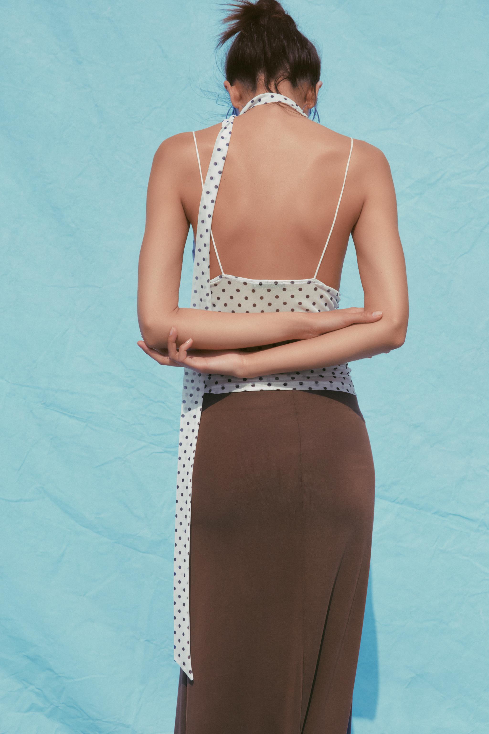 【YEGG】 Dot scarf top 3色 Silky Green/white Polka Dot Head Scarf - 100% Polyester - 38