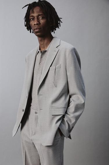 VESTE DE COSTUME STRUCTURÉE - Gris clair de Zara - Image 5