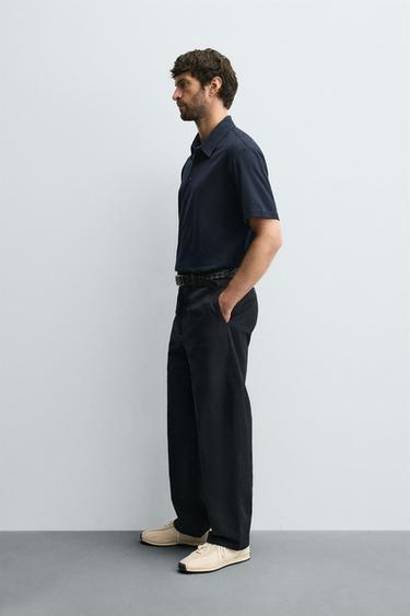 POLO FINI MERCERISÉ - Bleu marine de Zara - Image 3