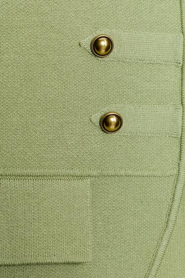 KNIT WAISTCOAT WITH FIREMAN CLASPS - Khaki by Zara - Image 6