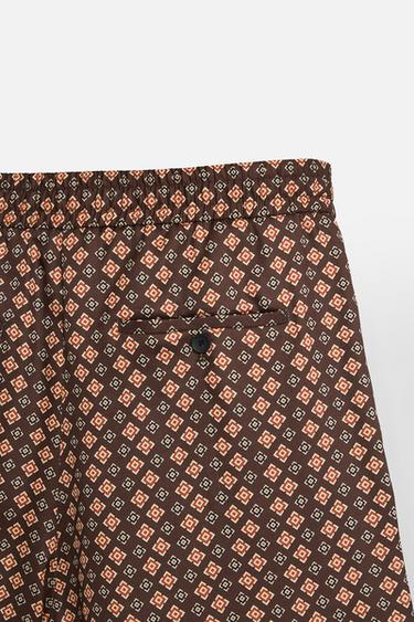 BERMUDA À IMPRIMÉ GÉOMÉTRIQUE - Marron de Zara - Image 9