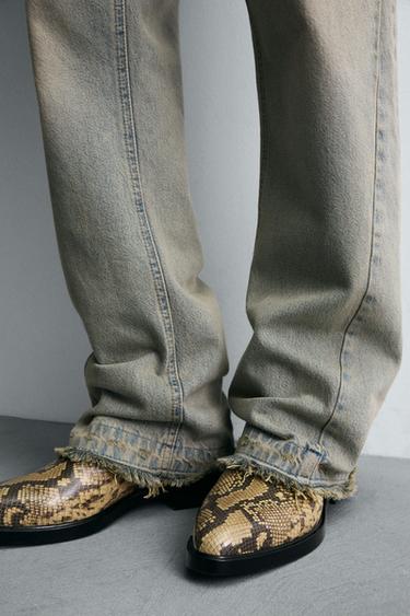 ANIMAL PRINT LEATHER BOOTS - Brown by Zara - Image 2