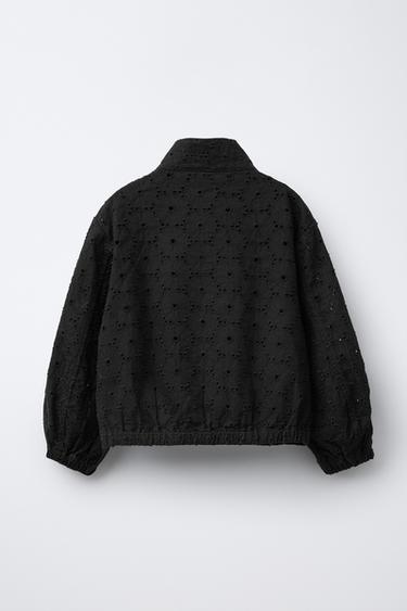 SWISS EMBROIDERY JACKET - Black by Zara - Image 1
