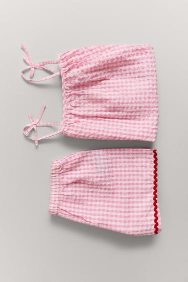 3-6 YEARS/ GINGHAM CHECK PYJAMAS - Pink by Zara