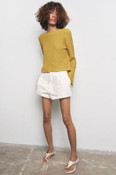 TEXTURED TIE TOP - Olive Green by Zara - Image 0