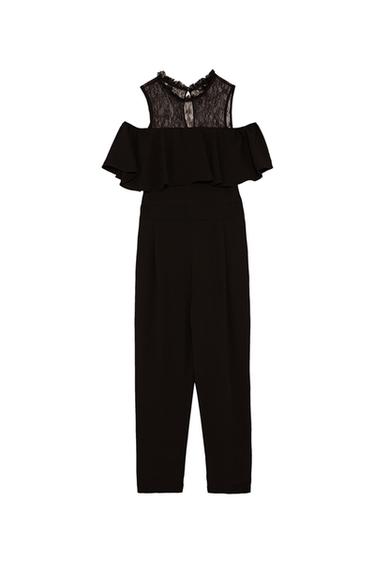 JUMPSUIT WITH LACE AND RUFFLE