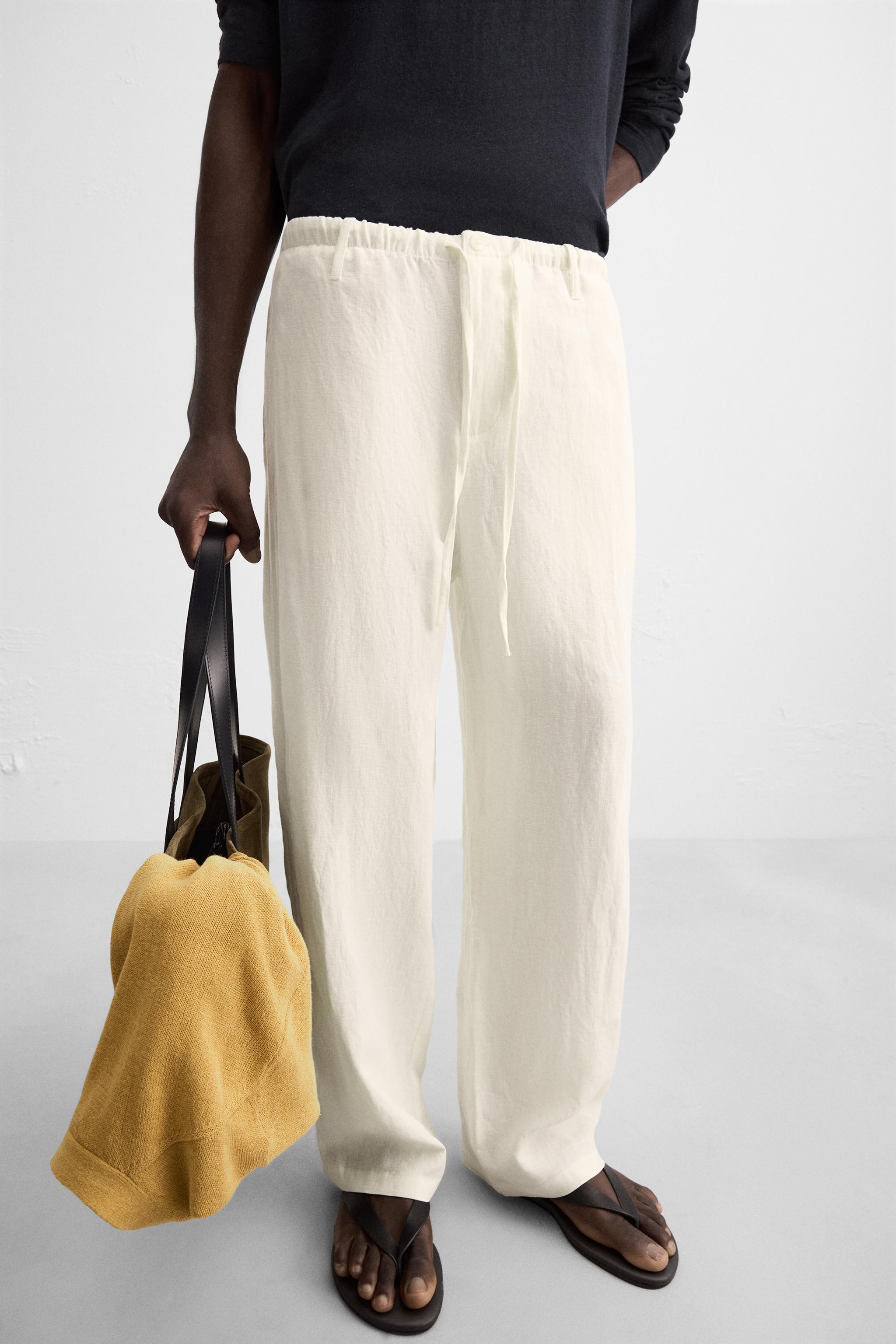 100% LINEN PANTS - Ecru | ZARA United States