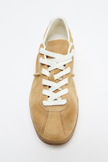 LEATHER TRAINERS - Brown by Zara
