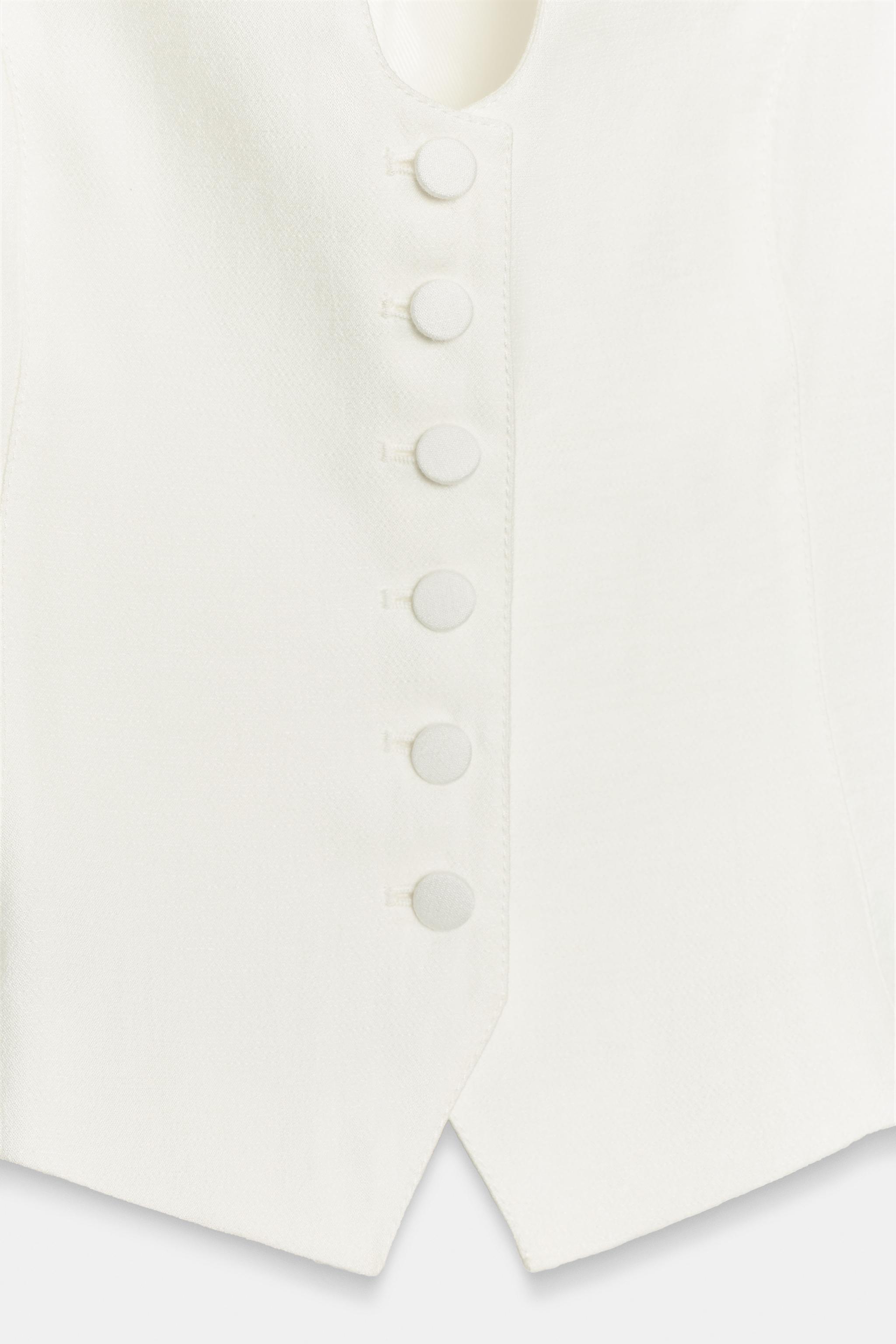 Женские топы Zara COVERED BUTTON TOP — фото 9