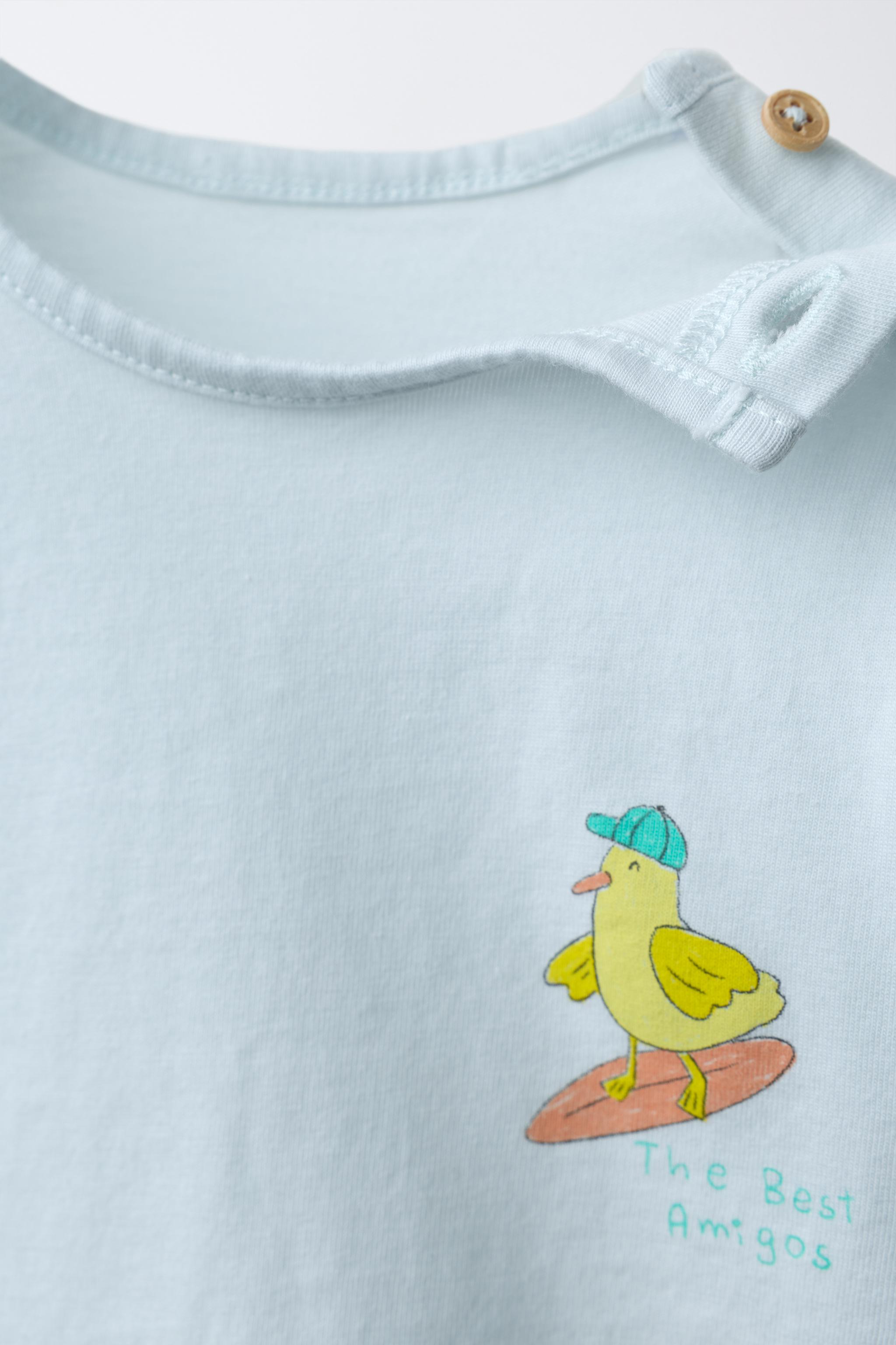 Детские футболки Zara SURF ANIMALS PRINT T-SHIRT — фото 3