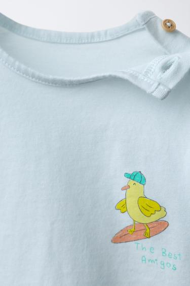 T-SHIRT IMPRIMÉ ANIMAUX SURF - Bleu pastel de Zara - Image 2