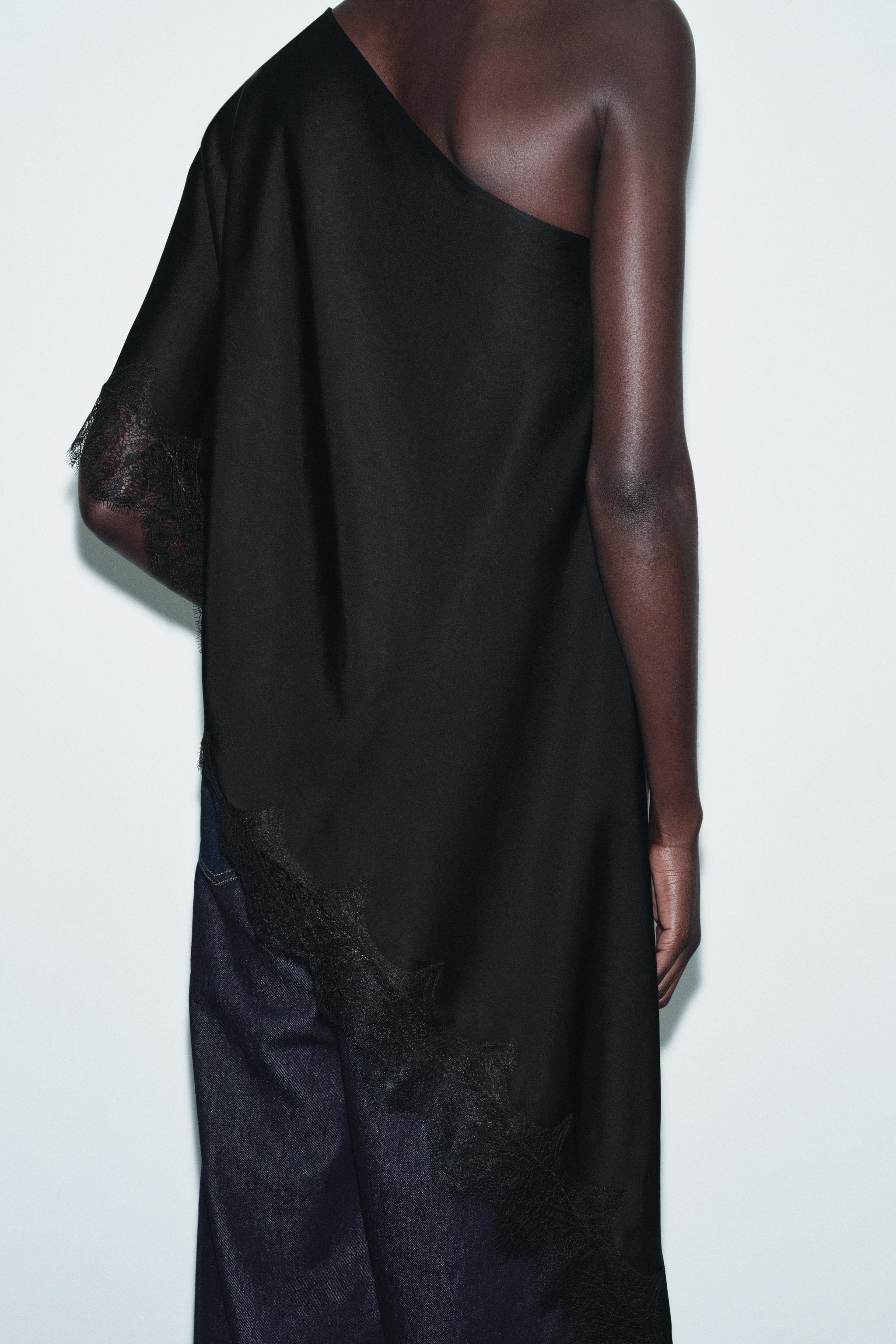 ASYMMETRIC LACE TOP ZW COLLECTION