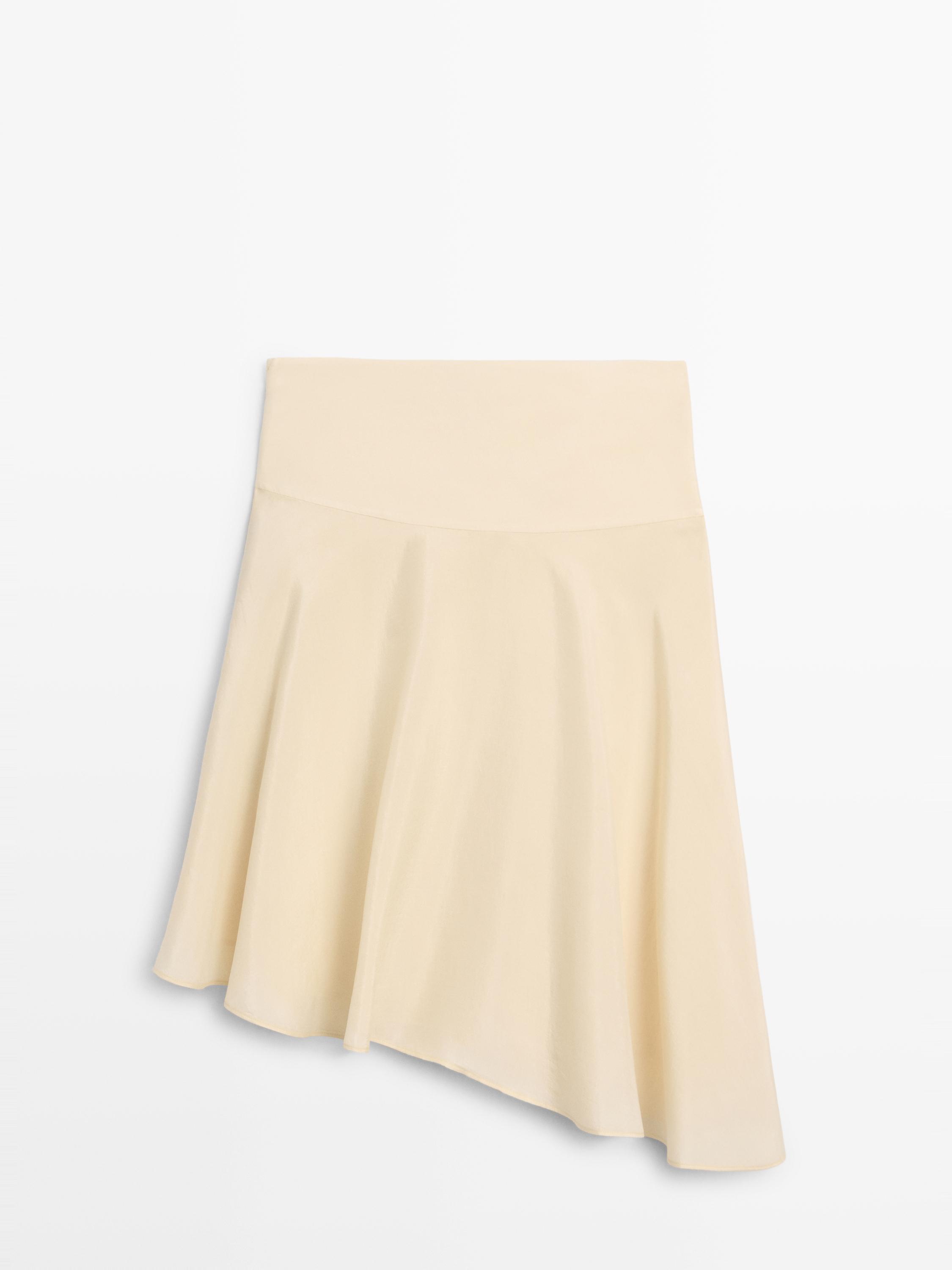 Flowing asymmetric midi skirt