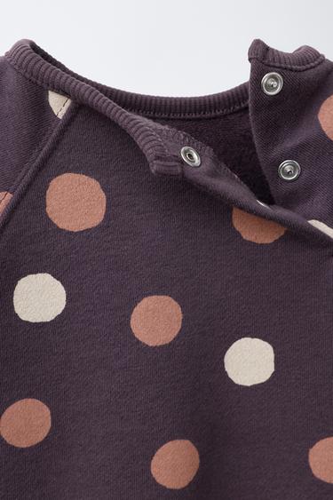 POLKA DOT SWEATSHIRT AND LEGGINGS SET - Aubergine by Zara - Image 2