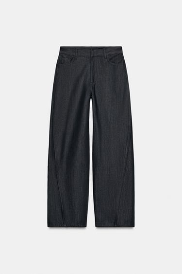 ZW COLLECTION BALLOON DENIM TROUSERS - Grey by Zara