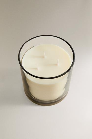 (620 G) LEMON BERGAMOT SCENTED CANDLE — white 2
