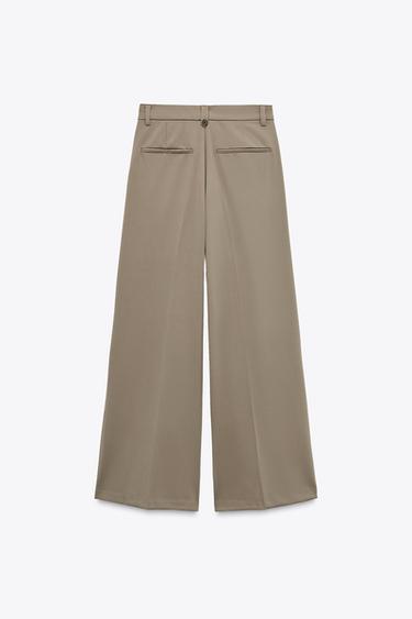 PANTALON DOUBLE PLI - Marron / Taupe de Zara - Image 5