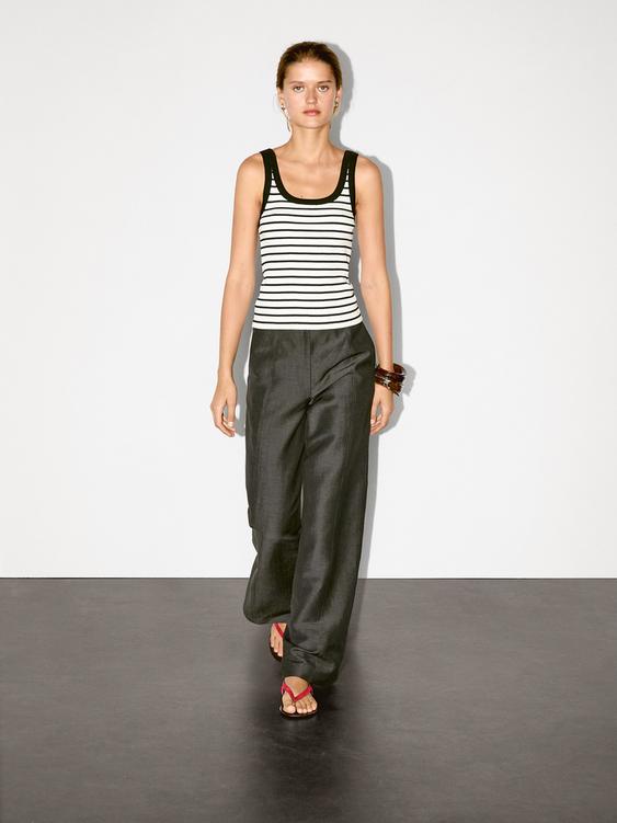 Stripe print vest top