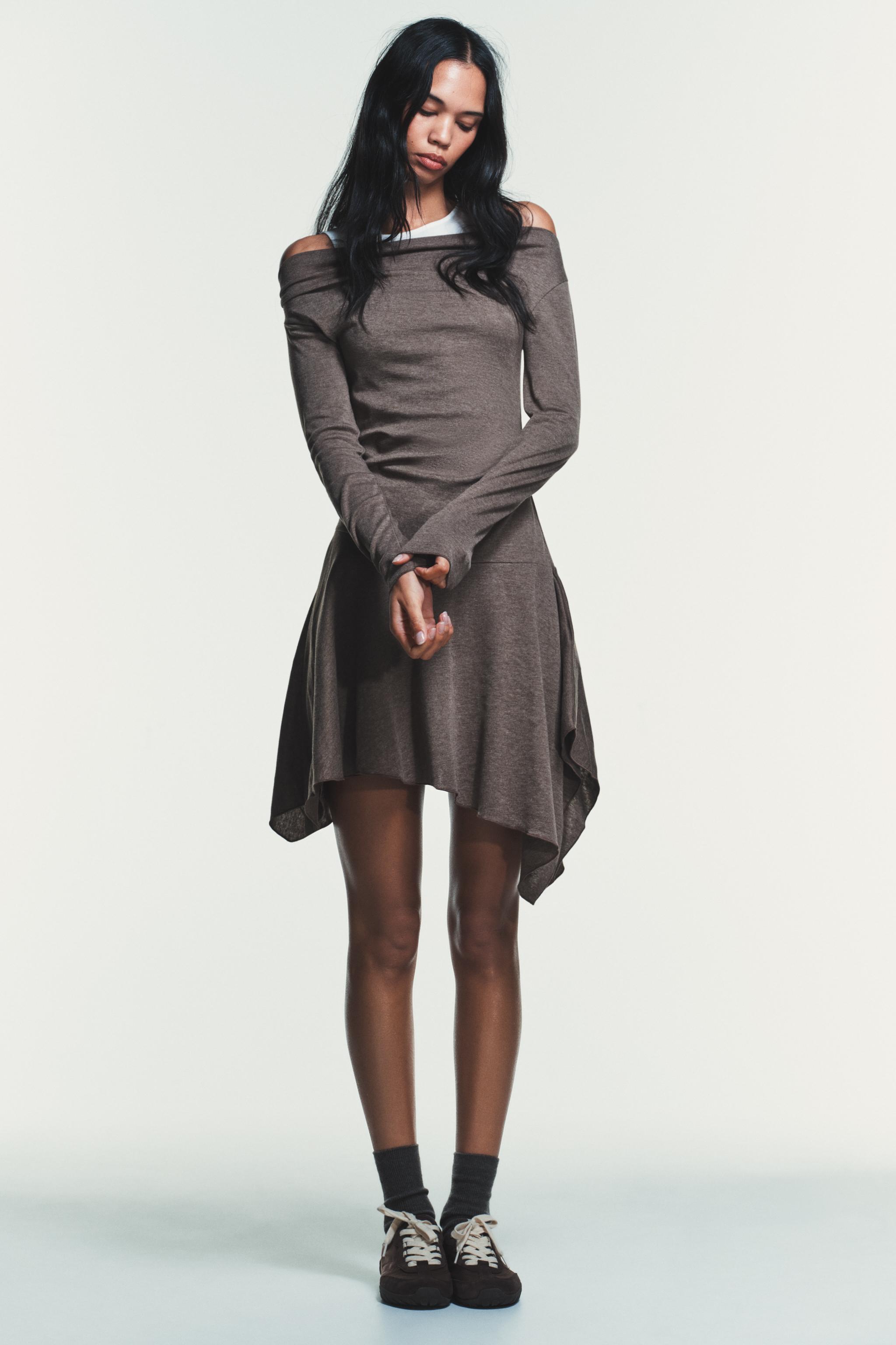 ASYMMETRIC SHORT DRESS - 831 | ZARA United States ASYMMETRIC SHORT DRESS - 831 | ZARA United States