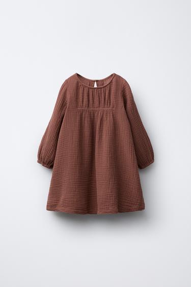 COTTON GAUZE DRESS - Brick by Zara - Image 0