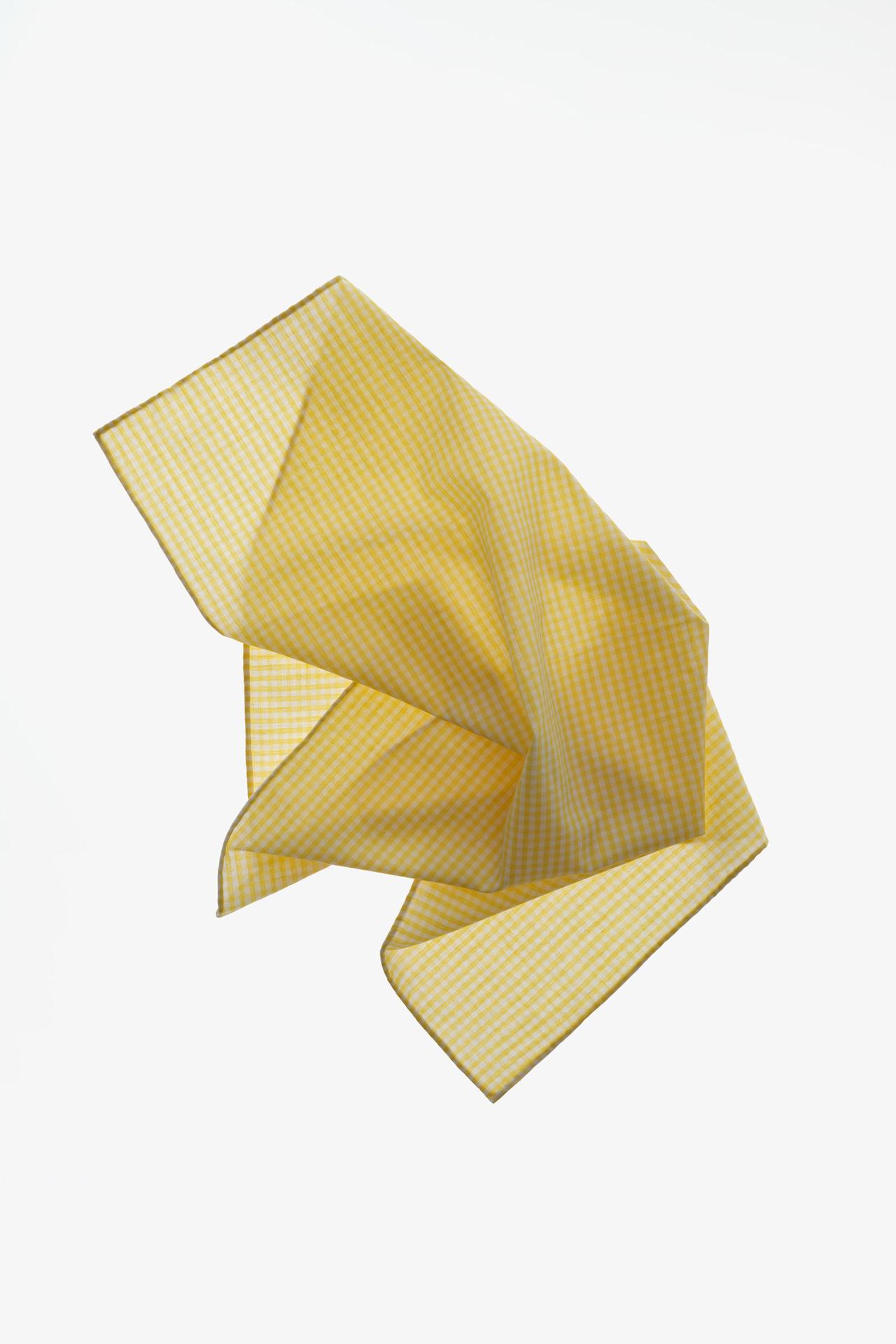 LIMITED EDITION PRINTED GINGHAM SCARF — Yellow