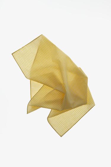 LIMITED EDITION PRINTED GINGHAM SCARF — Yellow 1
