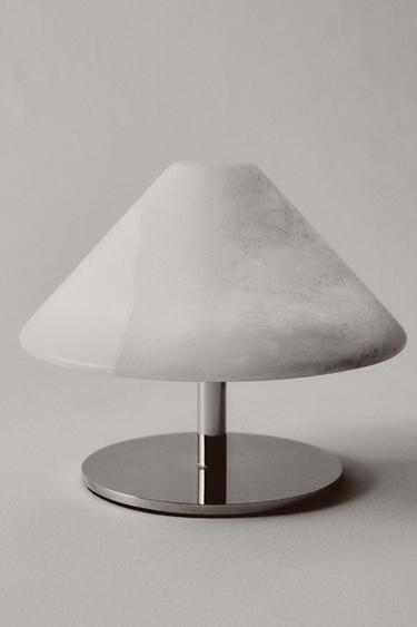 Zara CORDLESS ALABASTER TABLE LAMP - Ecru