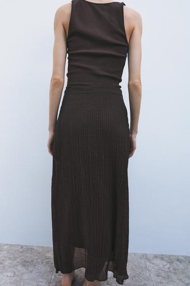CONTRASTING WRAP DRESS - Brown by Zara - Image 2