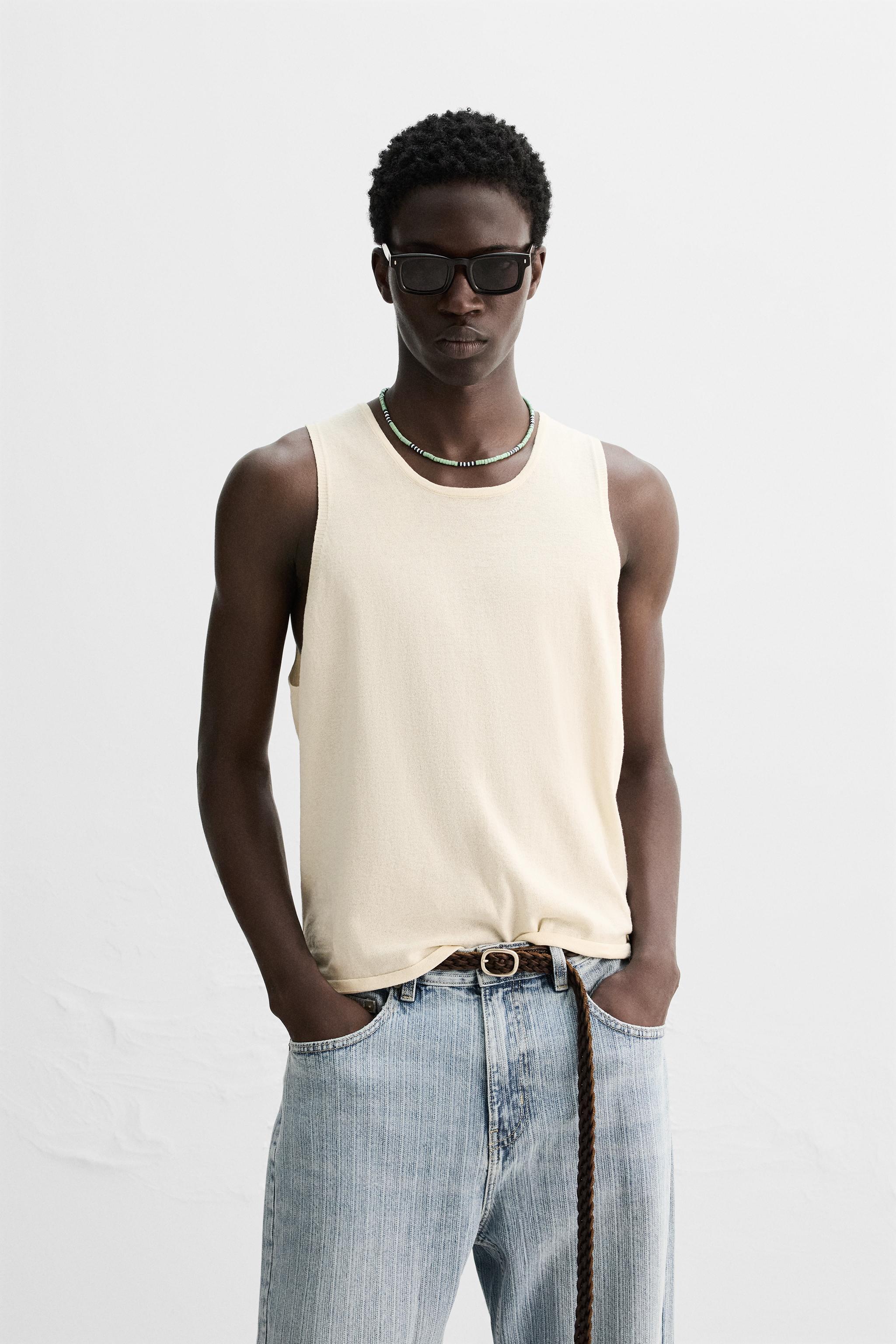 beige sweater tank