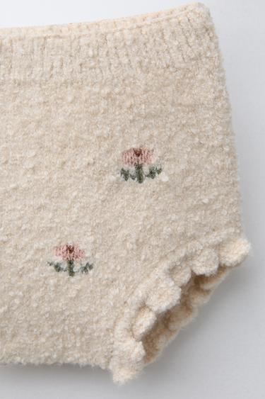 EMBROIDERED FLORAL KNIT BRIEFS - Light beige by Zara - Image 2
